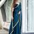 Blue blue & green printed poly georgette bandhani saree