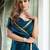 Blue blue & green printed poly georgette bandhani saree