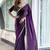 pink women embellished satin saree with unstitched blouse