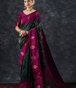 Pink pink & blue woven design zari patola silksaree