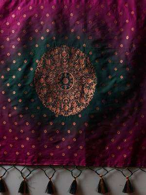 Pink pink & blue woven design zari patola silksaree 5
