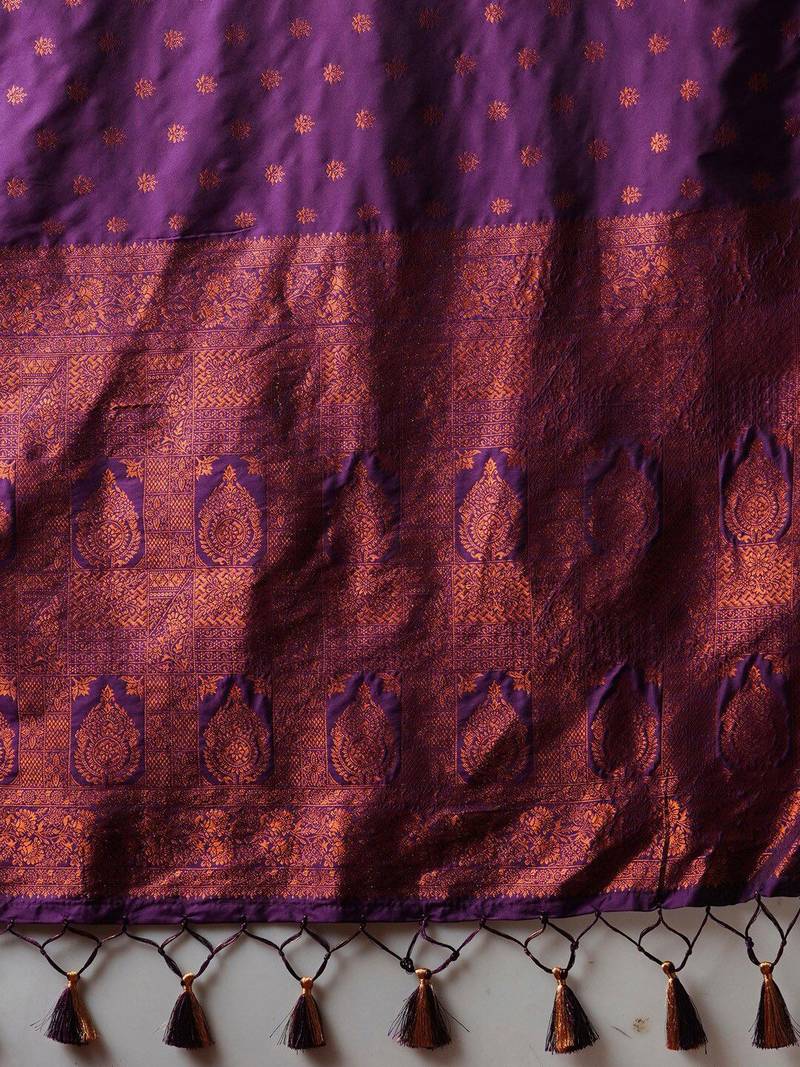 Pink pink & purple zari silk blend patola saree