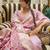 Pink pink zari silk blend patola saree