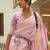Pink pink zari silk blend patola saree