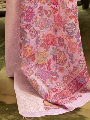 Pink pink zari silk blend patola saree 4