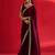Rust ethnic motifs satin block print saree