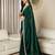 green satin embroidered ready to wear saree