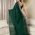 green satin embroidered ready to wear saree