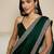 green satin embroidered ready to wear saree