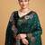 Grey polka dot satin block print saree