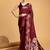 maroon ethnic woven design zari banarasi saree
