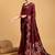 maroon ethnic woven design zari banarasi saree