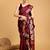 maroon ethnic woven design zari banarasi saree