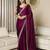 magenta satin ready to wear saree