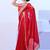 red mirror work embellished saree