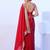 red mirror work embellished saree