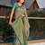 green ethnic motifs woven design saree