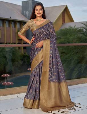 purple purple ethnic motifs woven design saree 1