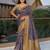purple purple ethnic motifs woven design saree