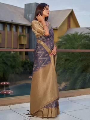 purple purple ethnic motifs woven design saree 2