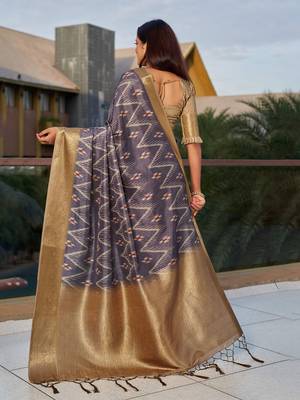 purple purple ethnic motifs woven design saree 3