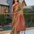 beige floral woven design saree