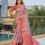 pink floral printed zari detail saree