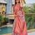 pink floral printed zari detail saree