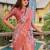pink floral printed zari detail saree