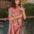 grey grey ethnic motifs printed art silk saree