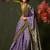 purple ajrak block print saree with blouse piece