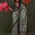 green ethnic motifs ajrak poly crepe block printed saree
