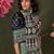 green ethnic motifs ajrak poly crepe block printed saree