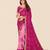 pink pink printed poly georgette half and half  bandhani saree