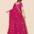 pink pink printed poly georgette half and half  bandhani saree