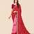 pink pink & red printed bandhani saree