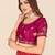 pink pink & red printed bandhani saree