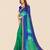 blue blue & green printed poly georgette bandhani saree