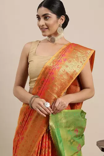 Black black zari silk blend paithani saree