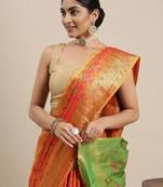 Black black zari silk blend paithani saree