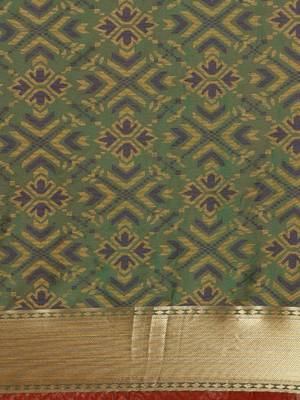 olive olive green & golden ethnic woven design zari patola silksaree 4