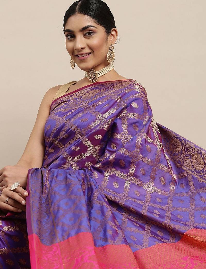 Red red zari silk blend paithani saree