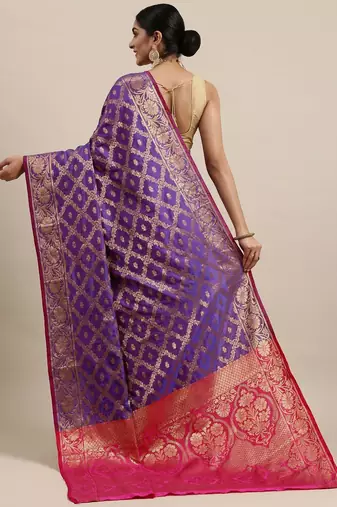 Red red zari silk blend paithani saree