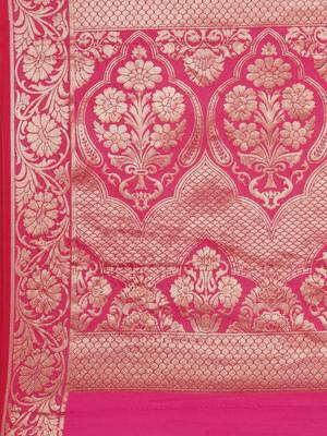Red red zari silk blend paithani saree 5