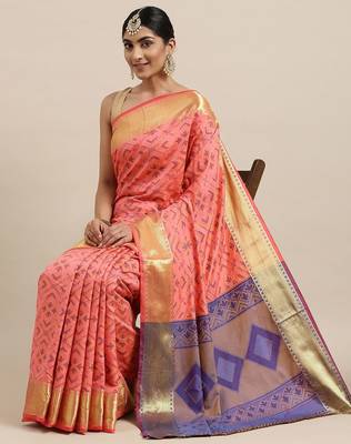 Green green zari silk blend paithani saree 1