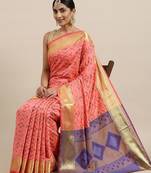 Green green zari silk blend paithani saree