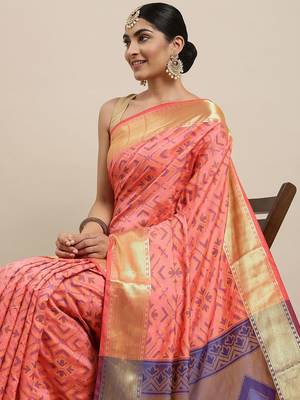 Green green zari silk blend paithani saree 2