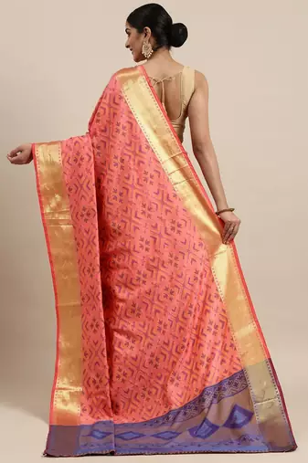 Green green zari silk blend paithani saree