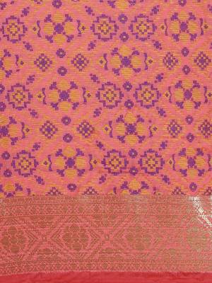 Magenta women magenta nylon woven design saree 4