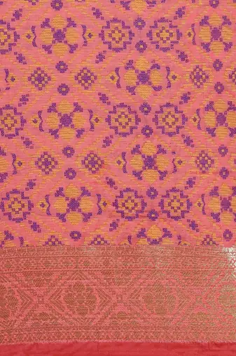 Magenta women magenta nylon woven design saree